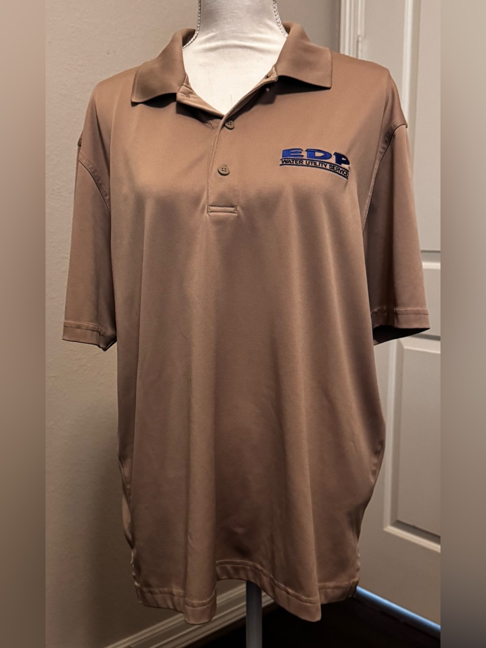 Tan Polo with Embroided Logo Size Large
